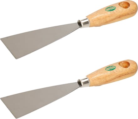 Amig Plamuurmes - 2x - werkbreedte 60 mm - conisch geslepen staal - houten greep