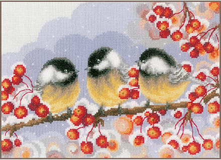 Vervaco - Telpakket kit - 27 x 19cm - 3 Meesjes tussen bessen - PN-0203368