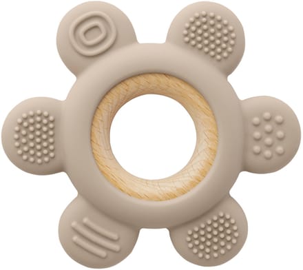 Bijtring van siliconen & hout (Woestijnzand Beige)
