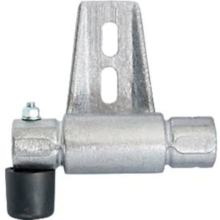 Beugel voor stellingtrap rond buisrailsysteem STABILO® Professional, met eindaanslag links