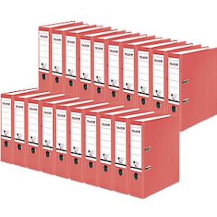 FALKEN Recycolor vijl, DIN A4, rugdikte 80 mm, 20 stuks, rood
