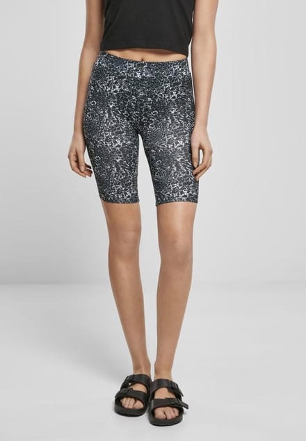 Urban Classics - AOP Korte cycle broek - XS - Zwart/Wit