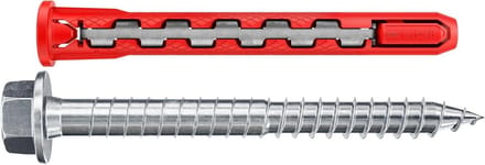 Verlengde pluggen - Nylon staal - Zware lasten bevestigen - Hybride technologie - 50 stuks - Rood