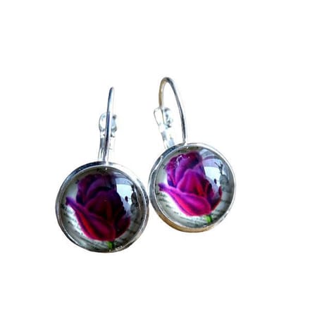 2 Love it Tulp D - Oorbellen - Wit - Roze - Rood - Zilverkleurig