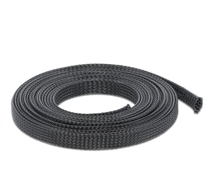 Polyester kabelsleeve | rekbaar | 12mm | zwart | 10 meter