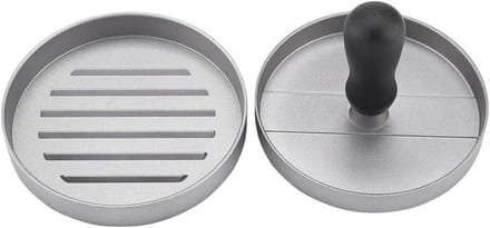 Burgerpers - Pasteitjes maker - Burgers maken - Antiaanbaklaag - 13 x 13 x 5 cm - Zilver