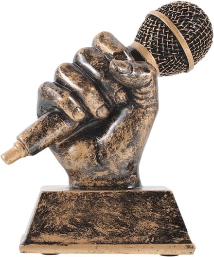 Decoratieve Muziek Trofee - Gouden Microfoon Award voor Feest en Wedstrijd