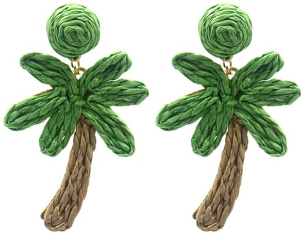 Oorbellen Palmboom – Kunststof – 6.5x4cm – Groen