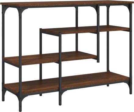vidaXL - Wandtafel - met - schappen - 100x35x75 - cm - bruin - eikenkleur