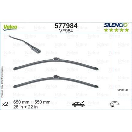Wisserblad VALEO Silencio Xtrm 577984, 650/550mm, Voor, 2 Stuk