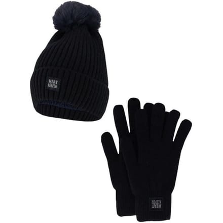 Heatkeeper Dames Winter Thermo Set - Muts + Handschoenen - Navy - One Size