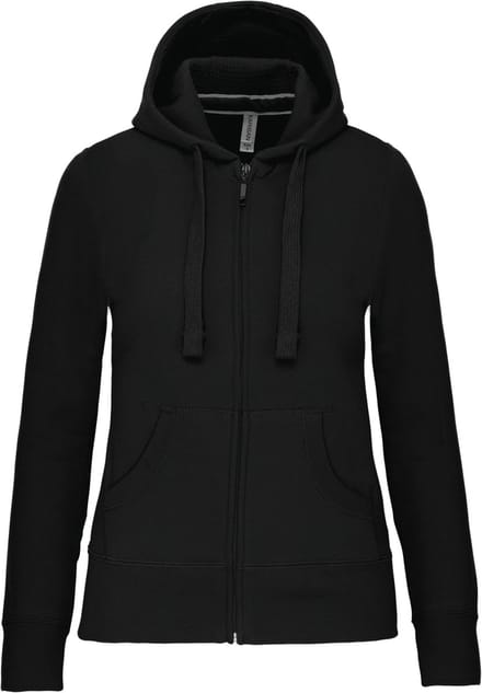 Kariban Damessweater met rits en capuchon K464 - Black - M