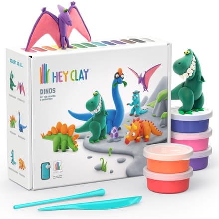Hey Clay Dino's - Droogklei voor kinderen - 15 potjes - Vanaf 3 jaar
