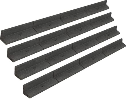 4,8 m flexibele gazonrand - 4x1,2 m - grijs - rubber