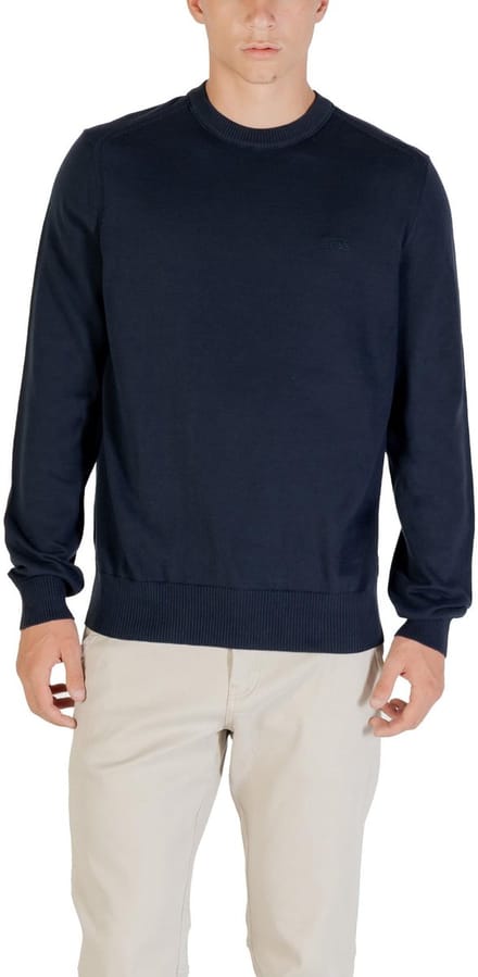 Round Neck Long Sleeve Knitwear - Blue Sweaters