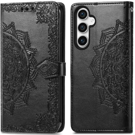imoshion Hoesje - Geschikt voor Samsung Galaxy S23 FE - Mandala Bookcase - Zwart
