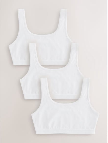 Next - Meisjes - Set van 3 korte Scoop tops - Wit