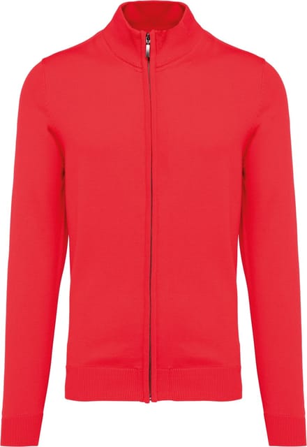 Kariban Heren cardigan met rits K961 - Red - M