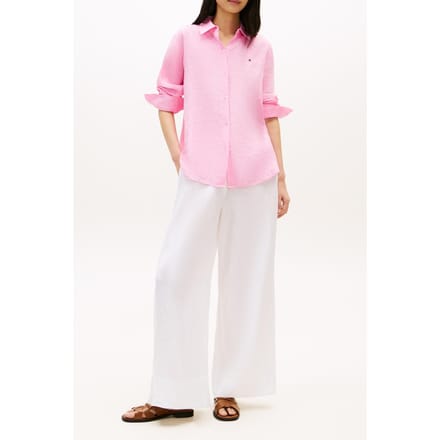 relaxed fit blouse met lange mouwen van puur linnen