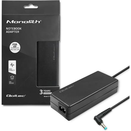 Qoltec laptopstroomadapter voor HP 65W |   19,5V |   3.33A |   4,5*3,0 + pin |   Slank