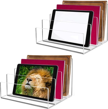 Bureau Opberger - Document Houder - Thuis Kantoor - 4 Vakken - 2 Stuks - Transparant