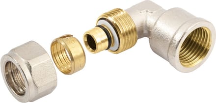 Bonfix Alu-knel messing knelkoppeling knie / bocht 16mm x 1/2inch binnendraad FRp