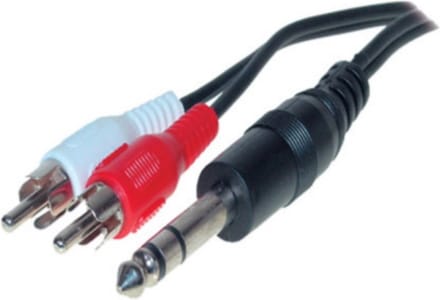6,35mm Jack - Tulp stereo audio kabel - 5 meter