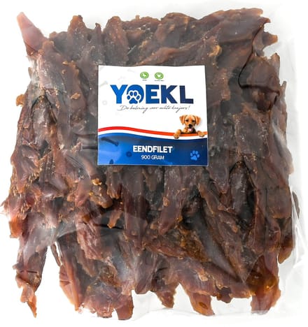 YOEKL Eendfilet - 900 Gram - Hondensnacks - Hondensnoepjes - Hondensnacks Gedroogd