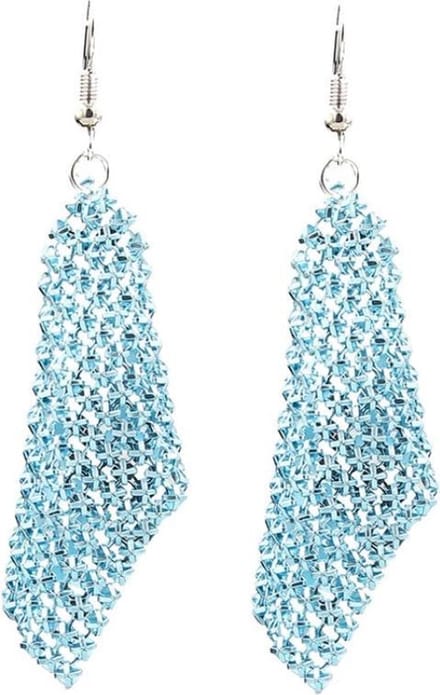 Fako Bijoux® - Oorbellen - Dansende Doekjes - Blauw