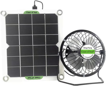 Zonnepaneel Ventilator Kit - Solar Ventilator - Broeikas Koeling - Energiezuinig Ontwerp - 22 x 19 cm - Meerkleurig