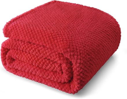 Zachte en warme flanellen knuffeldeken 150 x 200 cm - Rood