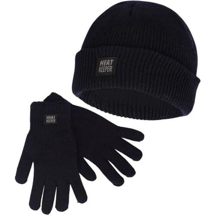 Heatkeeper Heren Winter Thermo Set - Muts + Handschoenen - Navy - Maat S/M