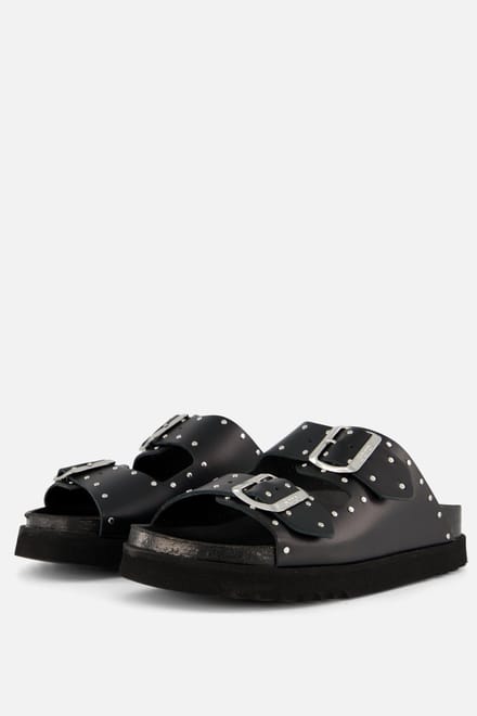 Scholl Beatriz Studs Sandalen Leer Vrouwen - Zwart