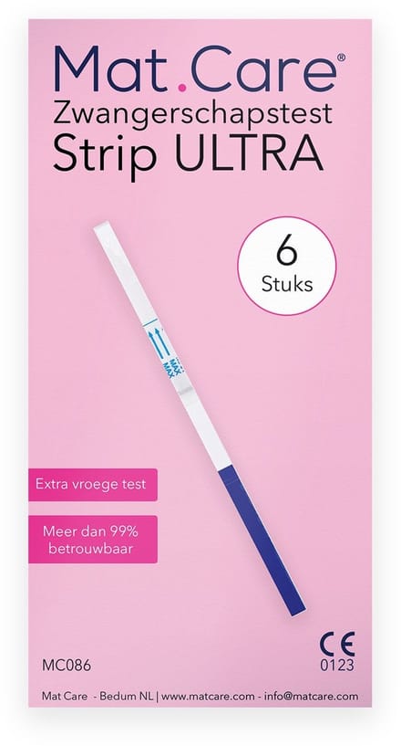 Mat Care Zwangerschapstest Strip Ultra - 6 stuks