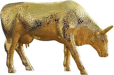 CowParade - Cow Mira Moo Gold Large - Margaret Pedrotti