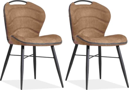 MX Sofa Eetkamerstoel Talent Luxor Cognac (set van 2 stoelen)