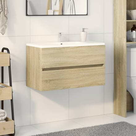 vidaXL - Wastafelkast - 80x38,5x45 - cm - spaanplaat - sonoma - eikenkleurig