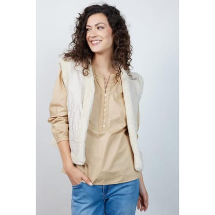 Gilet embro Sand Palm leaves print
