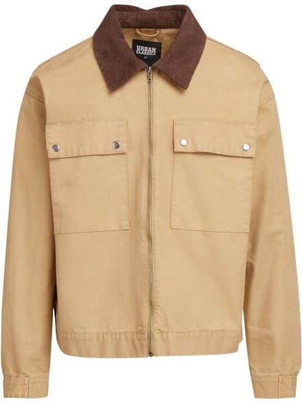 Urban Classics Mens Workwear Cotton Jacket Heren Tussenseizoensjas - beige - L