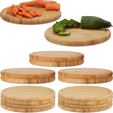 16x ontbijtplank - 30 cm diameter- snijplank bamboe serveerplank - keukenplank