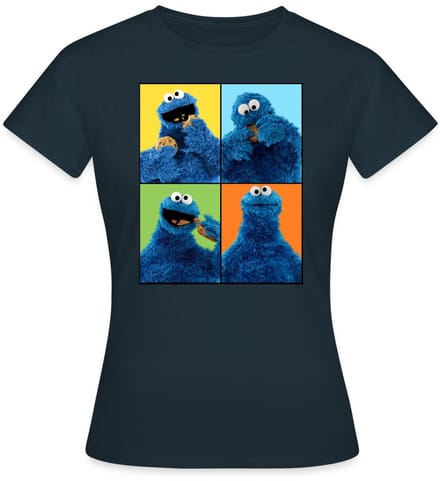 Sesamstraat Koekiemonster Kunst T-Shirt Dames