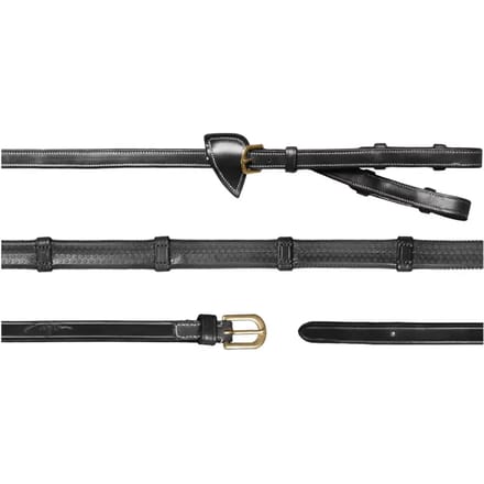 1/2 Converter Rubberteugels met 7 leren passanten Zwart Cob
