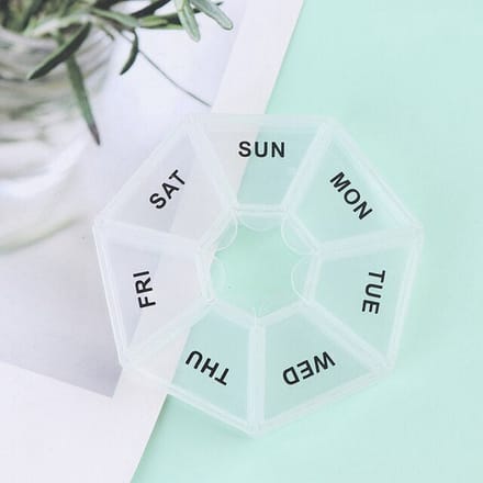 Gadgetpoint - Pillendoosje - Pillenbox - Opbergbakje - Ma-Zo - 7 dagen - Wit