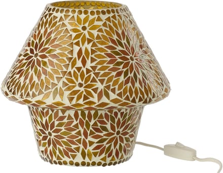 J-Line tafellamp Mozaïek - glas - bruin/donkeroranje - medium