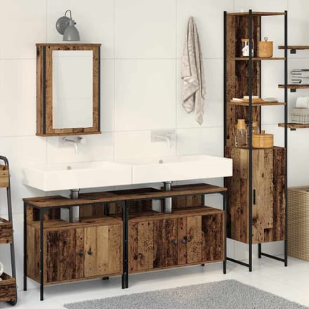 vidaXL - Badkamermeubel - Set - 4 - st - Oud - Hout - 33 - x - 33 - x - 185,5 - cm