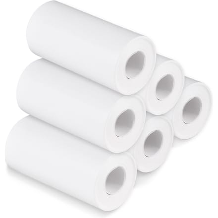 Thermisch Papierrol 56mm Printpapier voor Labelprinter Kinder Instant Camera Navulling Printpapier, Pak van 6 Rollen 6 rolls white