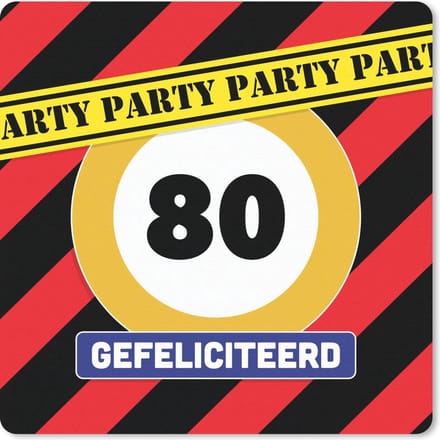 Muismat 20x20 cm - Mousepad Jubileum - 80 Jaar - Verjaardag - Muismatten
