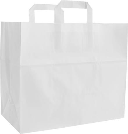Cadeautasjes met platte handgreep, budget tassen wit, 45x17x47cm (150 stuks)