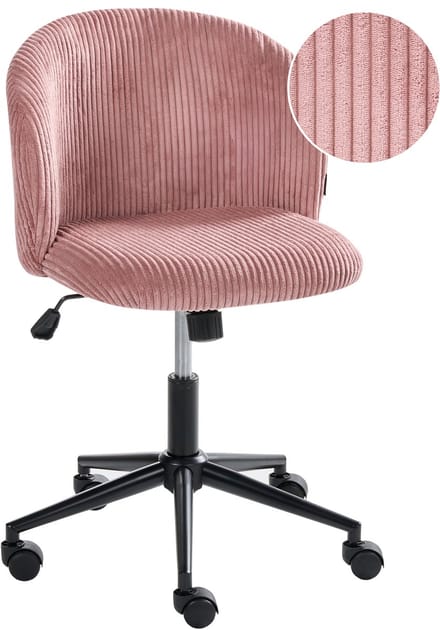 MILES - Bureaustoel - Roze - Corduroy