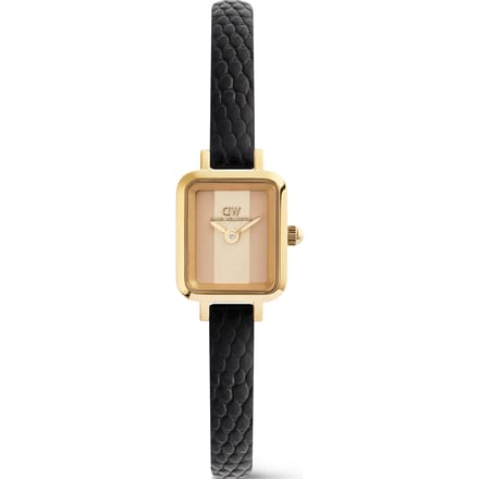 Daniel Wellington DW Watch Quadro Mini Black Lizard Conwy Gold 15mm